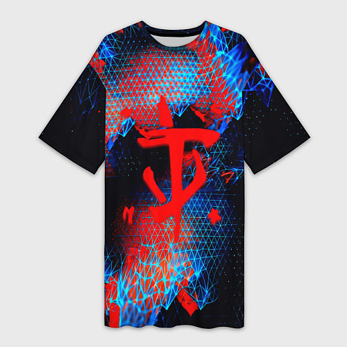 Женская длинная футболка Doom космическая абстракция / 3D-принт – фото 1