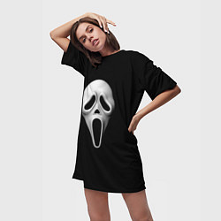 Футболка женская длинная Крик маска косплей, цвет: 3D-принт — фото 2