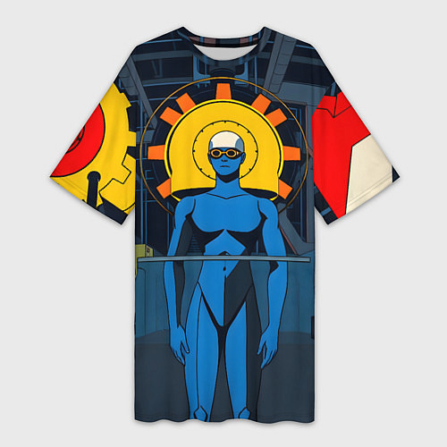 Женская длинная футболка Ретро фантастика / 3D-принт – фото 1