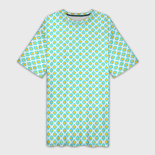 Женская длинная футболка Ikat ogee - этнический узор / 3D-принт – фото 1