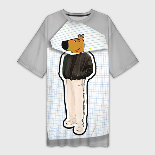 Женская длинная футболка Чиловый парень - свидетель мем / 3D-принт – фото 1