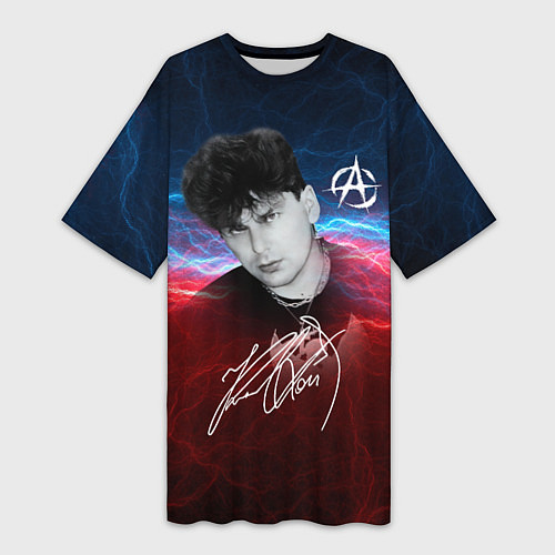 Женская длинная футболка Юрий Клинских автограф / 3D-принт – фото 1