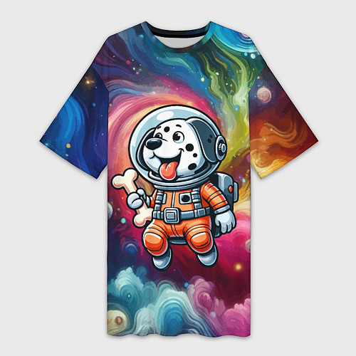 Женская длинная футболка Funny dalmatian puppy - ai art / 3D-принт – фото 1