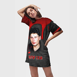 Футболка женская длинная Сектор газа - рок жив, цвет: 3D-принт — фото 2