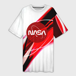 Женская длинная футболка Nasa абстрактные полосы