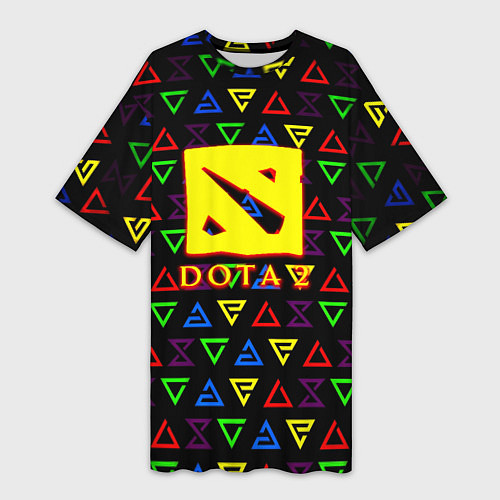 Женская длинная футболка Dota pattern witcher / 3D-принт – фото 1
