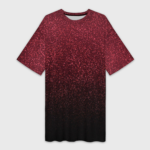 Женская длинная футболка Амарантовый градиент крошка / 3D-принт – фото 1