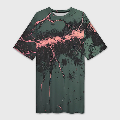 Женская длинная футболка Гранж потертая текстура / 3D-принт – фото 1