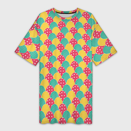 Женская длинная футболка Крашенные яйца / 3D-принт – фото 1