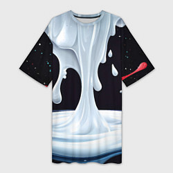 Женская длинная футболка Молочная текстура