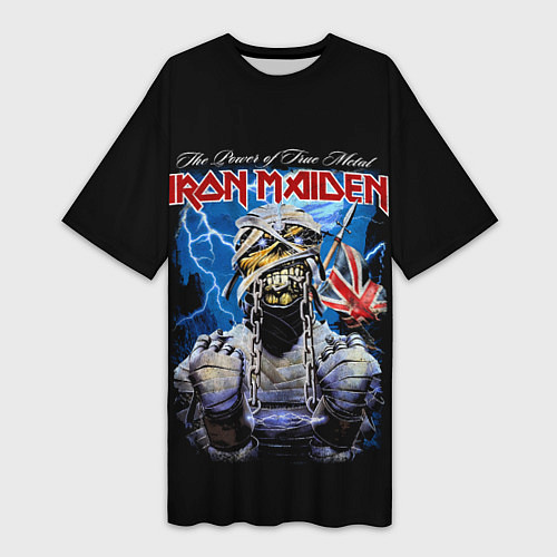 Женская длинная футболка Powerslave Iron Maiden - мумия / 3D-принт – фото 1