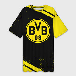 Футболка женская длинная Borussia полосы, цвет: 3D-принт
