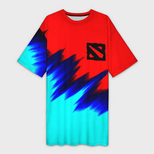 Женская длинная футболка Dota краски / 3D-принт – фото 1