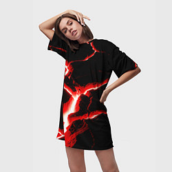 Футболка женская длинная The rift, цвет: 3D-принт — фото 2