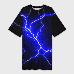 Женская длинная футболка Color blue black