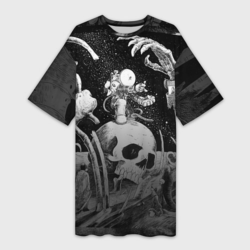 Женская длинная футболка Космическая фантастика / 3D-принт – фото 1