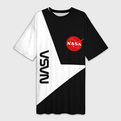 Футболка женская длинная Nasa текстура геометрия, цвет: 3D-принт