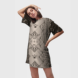 Футболка женская длинная Узоры с градиентом, цвет: 3D-принт — фото 2