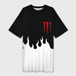 Женская длинная футболка Monster energy red logo