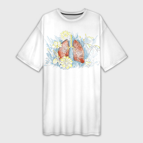 Женская длинная футболка Легкое дыхание / 3D-принт – фото 1