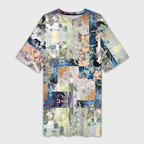 Женская длинная футболка Цветочная геометрическая абстракция / 3D-принт – фото 1