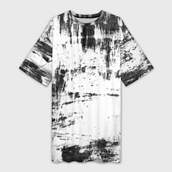 Футболка женская длинная Color black and white, цвет: 3D-принт