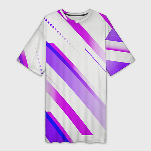 Женская длинная футболка Color white pink / 3D-принт – фото 1