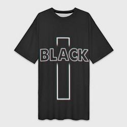 Футболка женская длинная Black - cross, цвет: 3D-принт