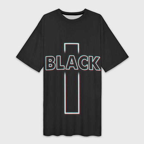 Женская длинная футболка Black - cross / 3D-принт – фото 1