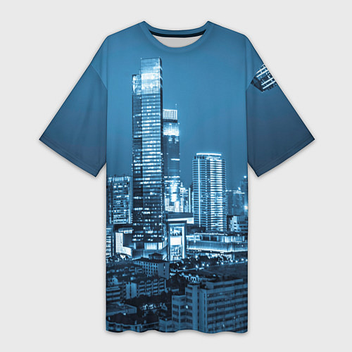 Женская длинная футболка City / 3D-принт – фото 1