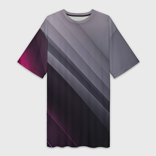 Женская длинная футболка Color black grey / 3D-принт – фото 1