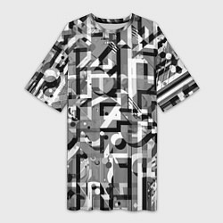 Женская длинная футболка Серый объёмный эффект