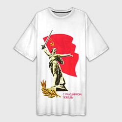 Футболка женская длинная Праздник победы, цвет: 3D-принт