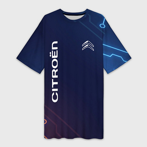 Женская длинная футболка Citroen абстракция / 3D-принт – фото 1