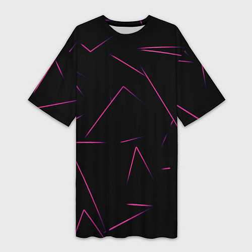 Женская длинная футболка Color pink line / 3D-принт – фото 1