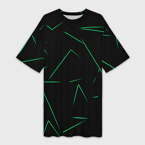 Женская длинная футболка Color light green line / 3D-принт – фото 1
