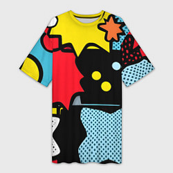 Женская длинная футболка Поп абстракция