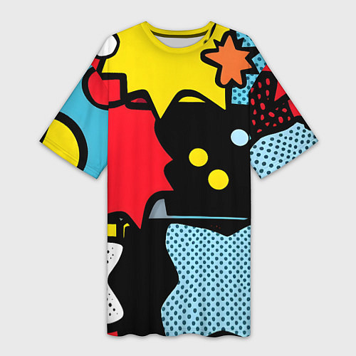 Женская длинная футболка Поп абстракция / 3D-принт – фото 1