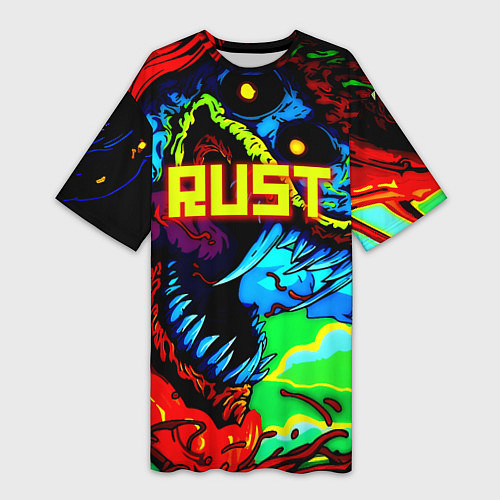 Женская длинная футболка Rust hyperbeast / 3D-принт – фото 1
