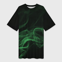 Женская длинная футболка Color smoke green