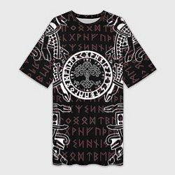 Женская длинная футболка Дерево жизни и древние руны