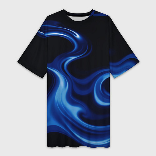 Женская длинная футболка Color blue smoke / 3D-принт – фото 1
