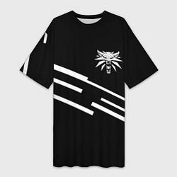 Женская длинная футболка Ведьмак лого геометрия