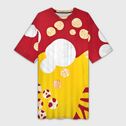 Футболка женская длинная Анималистичный паттерн, цвет: 3D-принт