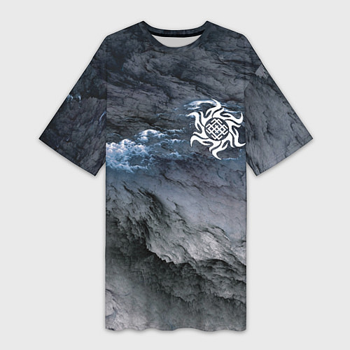 Женская длинная футболка Символика Белобога - оберег / 3D-принт – фото 1