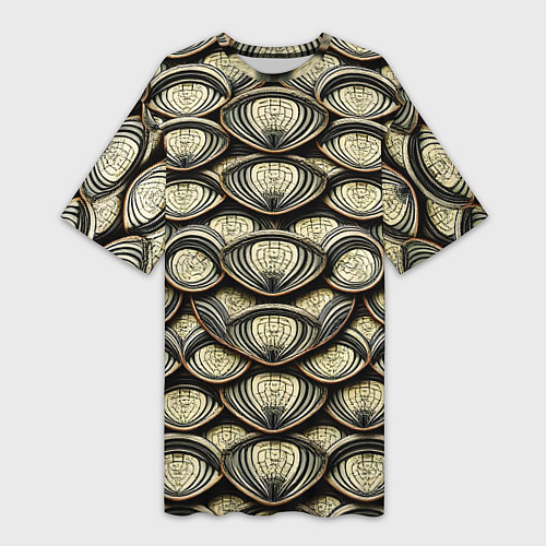 Женская длинная футболка Объемный египетский паттерн / 3D-принт – фото 1