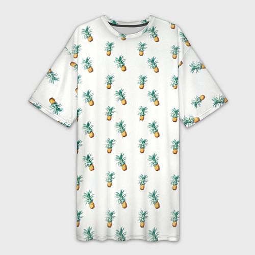 Женская длинная футболка Летние мотивы ананас / 3D-принт – фото 1