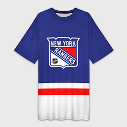 Женская длинная футболка Нью Йорк Рейнджерс хоккей