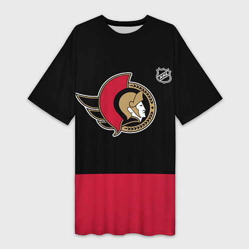 Женская длинная футболка Оттава Сенаторз хоккей / 3D-принт – фото 1