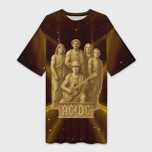Женская длинная футболка ACDC стиль памятника / 3D-принт – фото 1